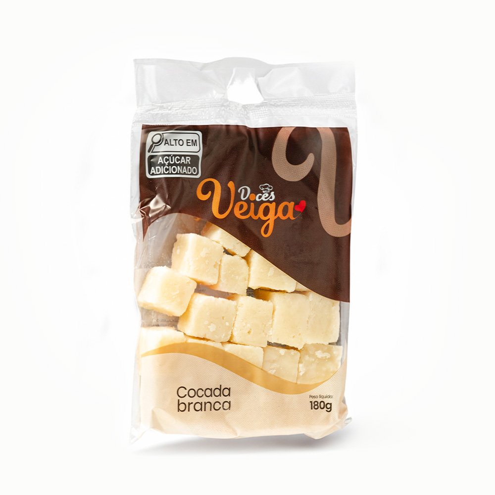 Cocada Branca 180g Cubos (Pacote) Cocada Branca - Imagem 1