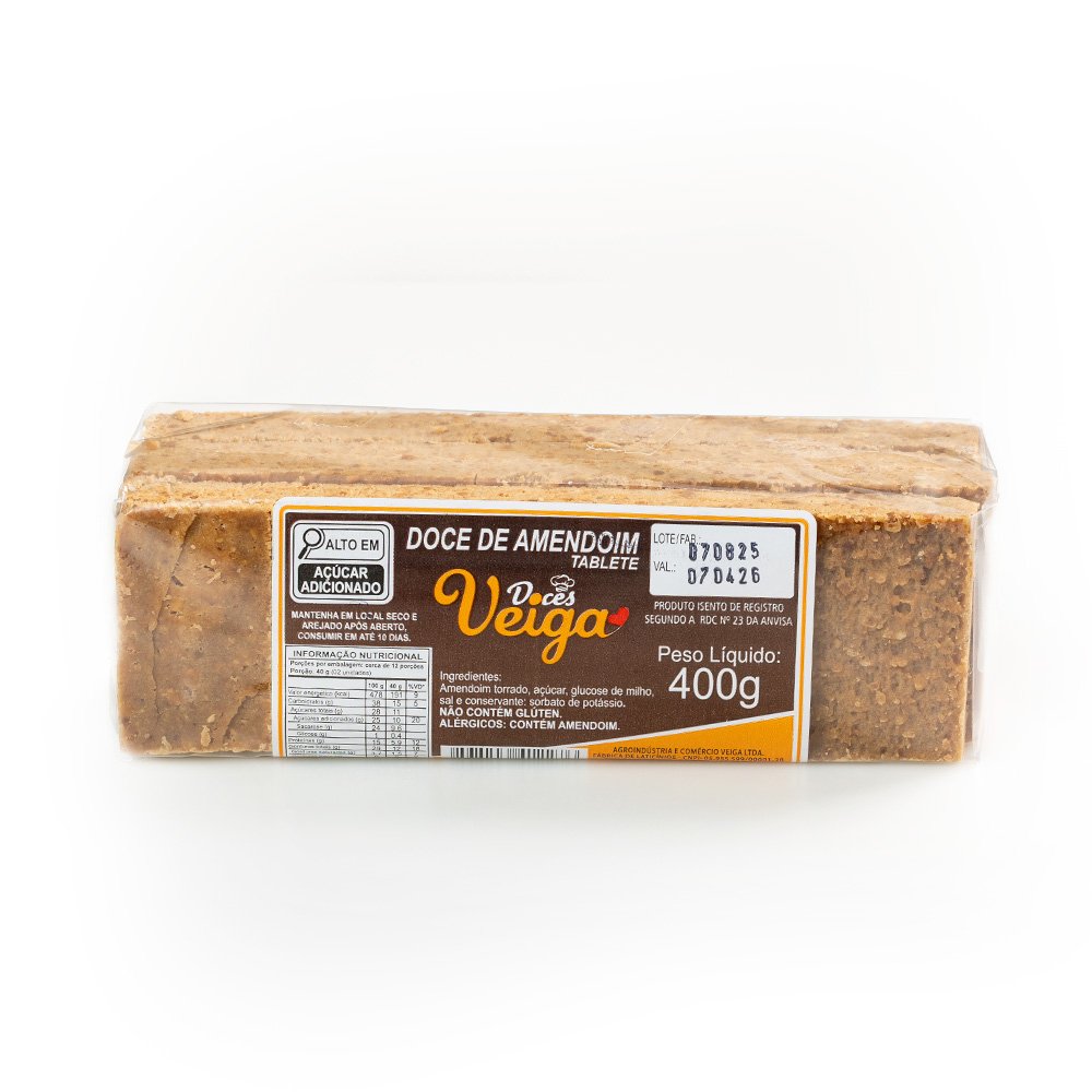 Doce de Amendoim Tablete - 400g 1 (Tablete) Doce de Amendoim - Imagem 1